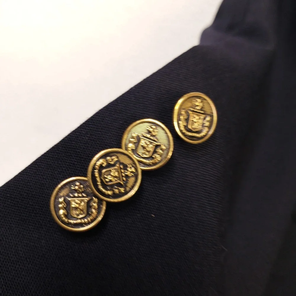 Jos. A. Bank Blazer Men 44L Navy Blue 1905 Slim Fit Wool brrr Gold Crest Buttons